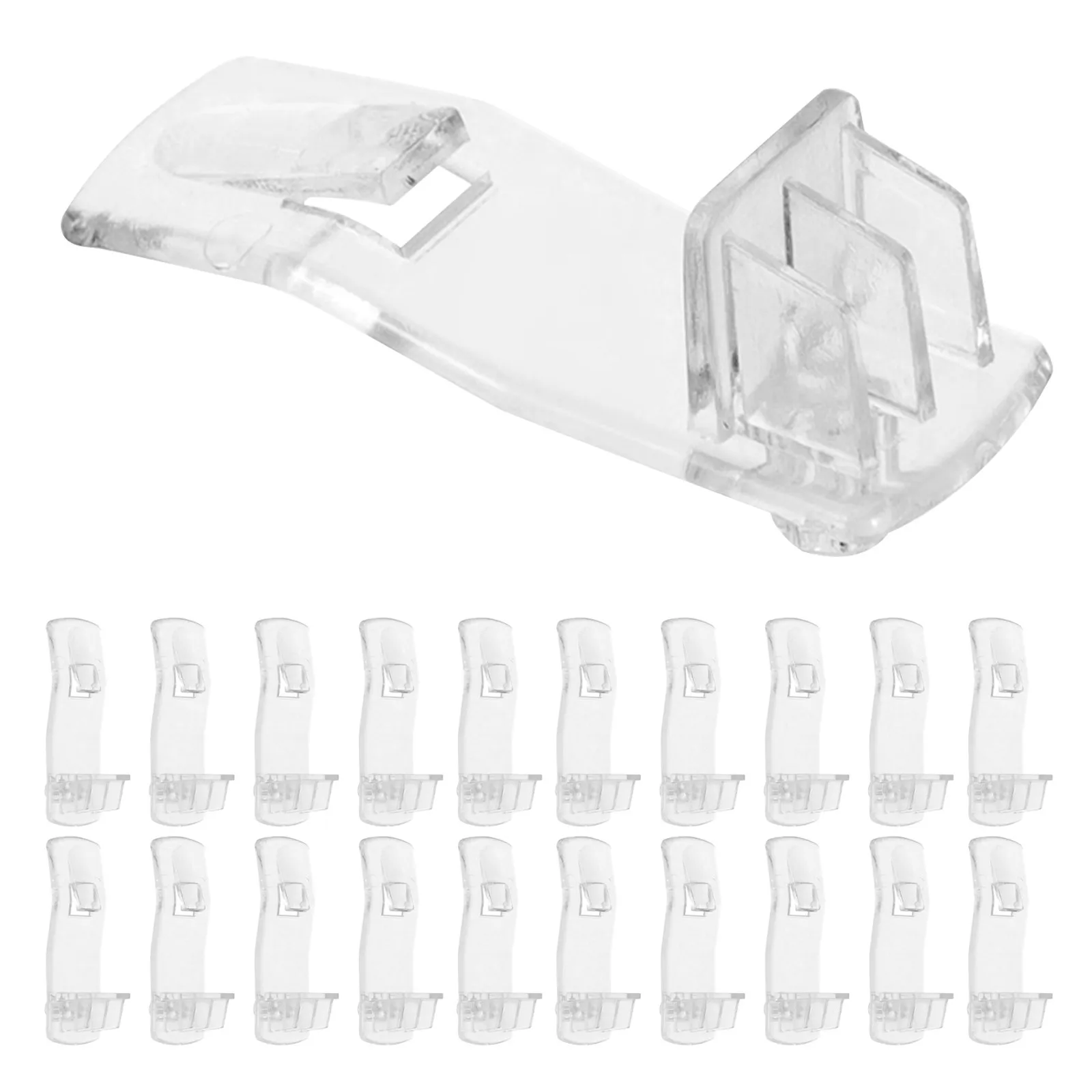 

30Pcs Clear Plastic Shelf Pins Locking Supports for Cabinet Shelves Strong Rectangular Structure Fits Various Furniture Storage