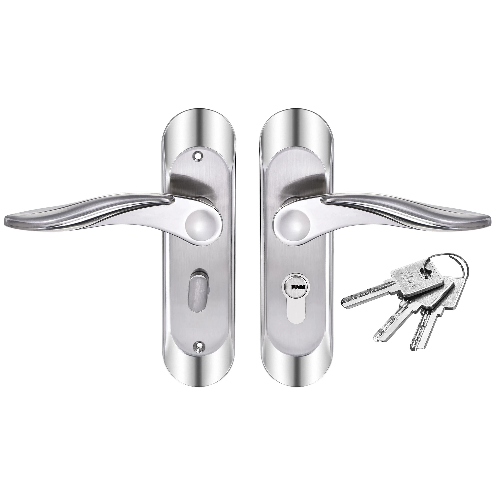 

Uxcell Door Panel Handle Latch Lock Fit 1-3/8" to 2" Thickness Door Zinc Alloy Nickel Finish