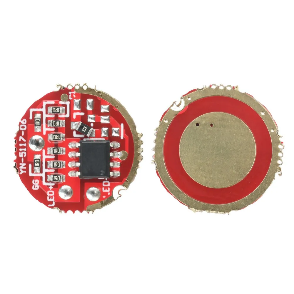 Flashlight Driver Board 17/20mm DC3.7-4.2V 1 Gear Fit 6-15W LED Bead 1.8-2.3A Output for 18650 Lithium Battery Flashlight DIY