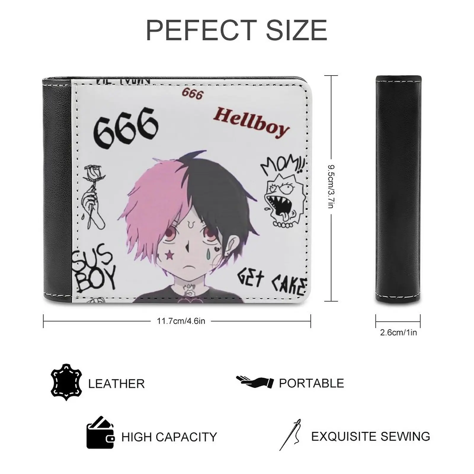 Lil Peep Aesthetic Business Men Wallets Small Money Purses New Design Dollar Price Top Wallet Lil Peep Gbc Lil Tracy Alt Emo