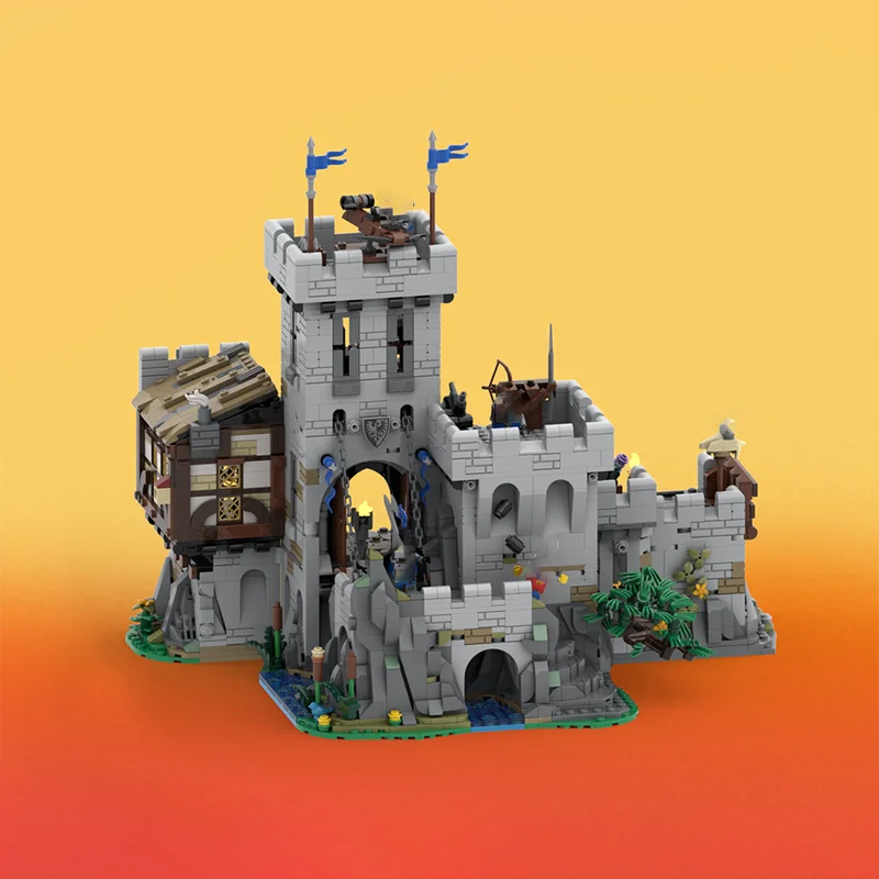 

2738 шт., средневековая модель здания, Moc Bricks, черный сокол-сокол, форт-техника, строительные блоки, подарочная игрушка, набор «сделай сам», сборка