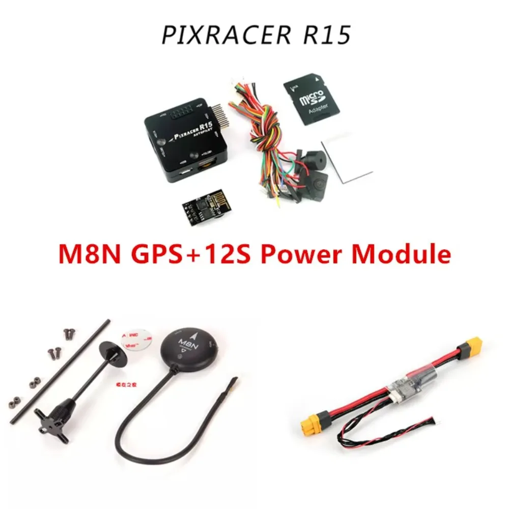 RCMOY R15 Mini Pixracer Autopilot Xracer FMU V4 V1.0 PX4 Flight Controller Holybro M8N/M9N GPS /12S Power Module For RC Drone