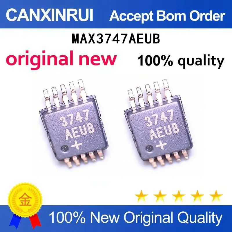 

(5-100 Pieces) MAX3747AEUB SMT MSOP-10 Data Quantizer Limiting Amplifier IC