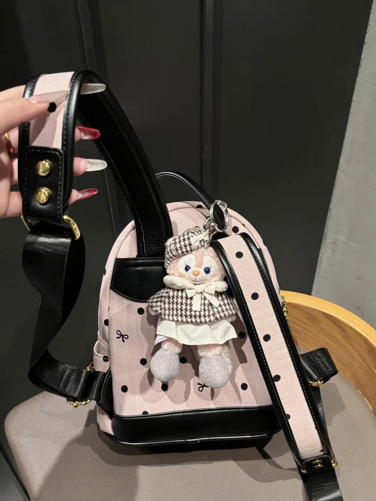 ciyah-polka-dot-commuter-sle-grande-capaci-bapa-studente-bookbag-faionable-borsa-a-doppia-spalla-colore-colion-trend