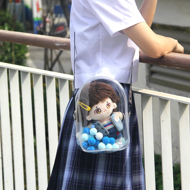 Clear Outdoor Bags For Anime Cartoon Plush Dolls New Style Transparent PVC Fashion Women Girls Crossbody Shoulder Bag