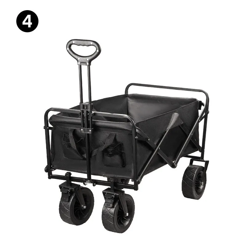 Outdoor Garden Util Fold Wagon Cart Collapsible Folding Utility Cart Heavy Duty Large Foldable Portable Picnic Beach Cart