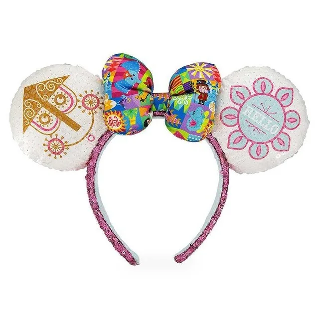 Disney Mickey Minnie Ear Headband Space Mountain Headband Big Sequin Bow Ears Costume Headband Cosplay Plush Adult Kids Headband