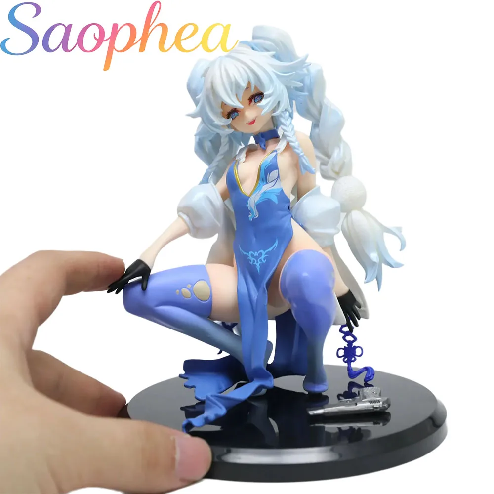 Saophea Delphine Squat 15cm Ver. Ecchi Figure, Sexy Anime Girl Figurine,Waifu Action Figure Collectible Statue