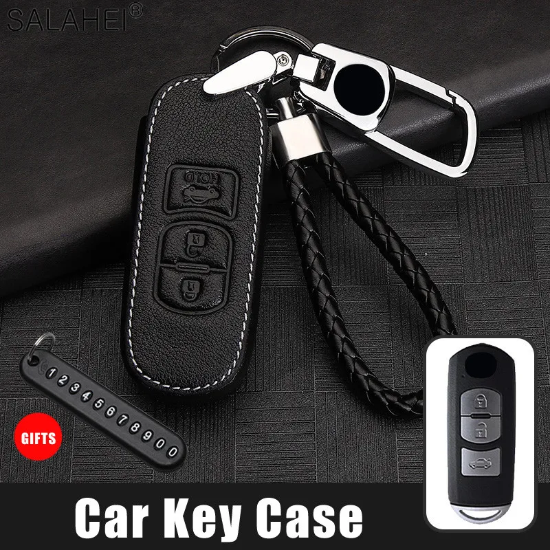 Car Key Case Cover Shell For Mazda 2 3 6 Atenza Axela Demio CX-5 CX5 CX-3 CX7 CX-9 2015 2016 2017 2018 2019 Accessories Keychain