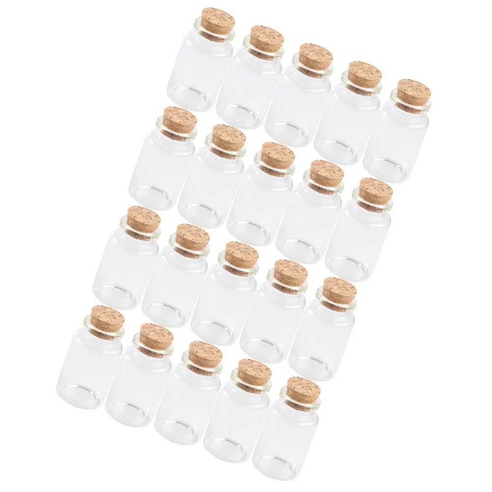 

20pcs Glass Bottles 30X70Mm 30Ml Mini Clear Bottle Wooden Cork For Diy Wish Jar Tea Packaging Storage Decorative Craft Sand