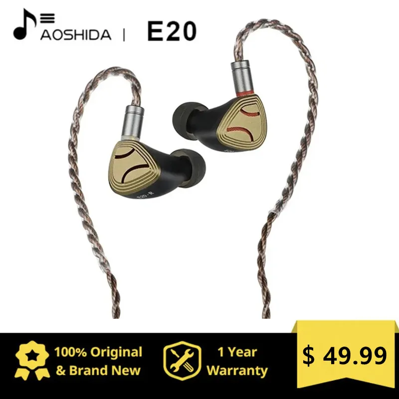 

Aoshida E20 HiFi Earphone 10mm Beryllium Coated Dynamic Driver 8mm DLC Diaphragm In-ear Headphone HiFi Audio Earset Outdoor