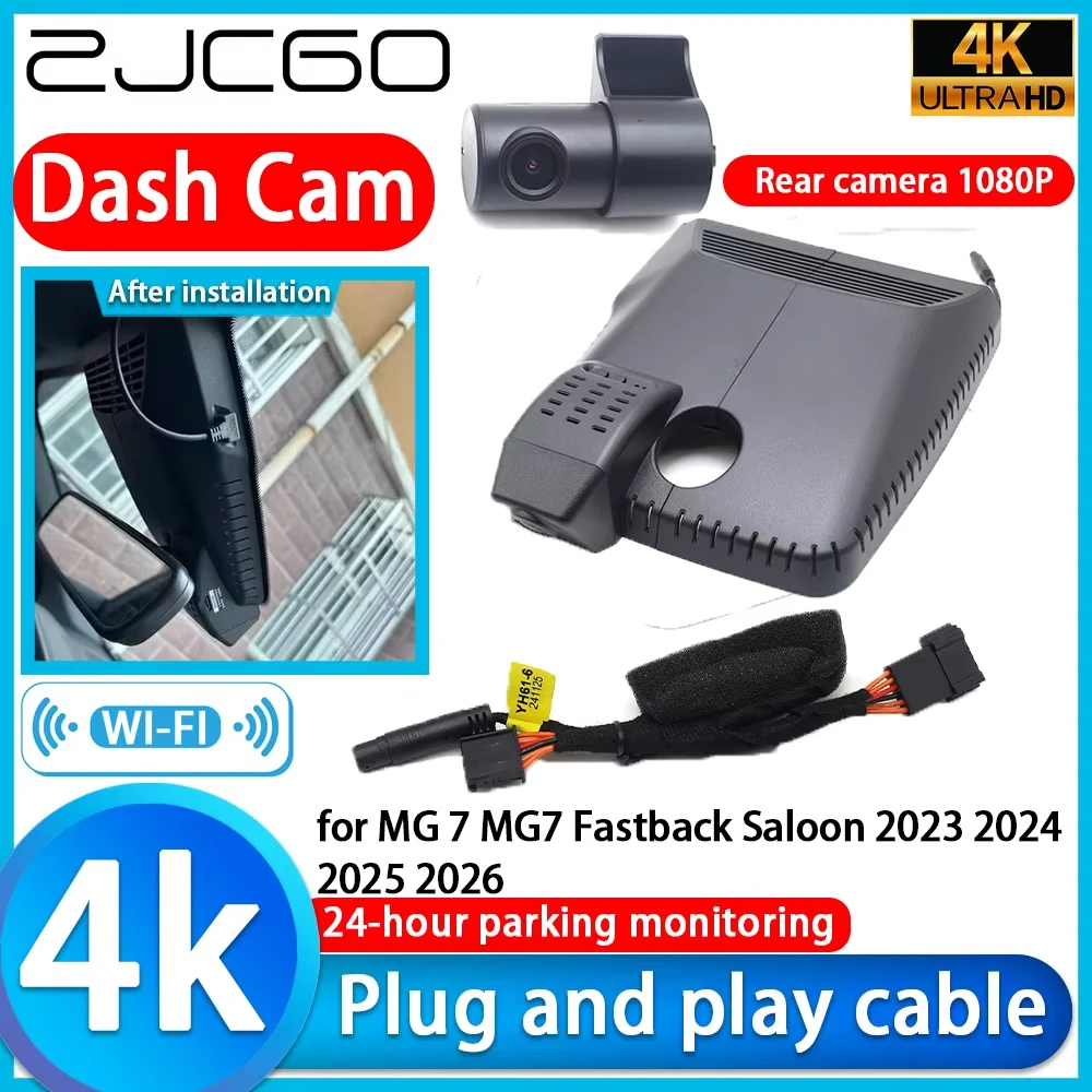 for MG 7 MG7 Fastback Saloon 2023 2024 2025 2026 Wifi 4K DVR Dash Cam Car Camera Lens IMX335 Video Recorder Night Vision