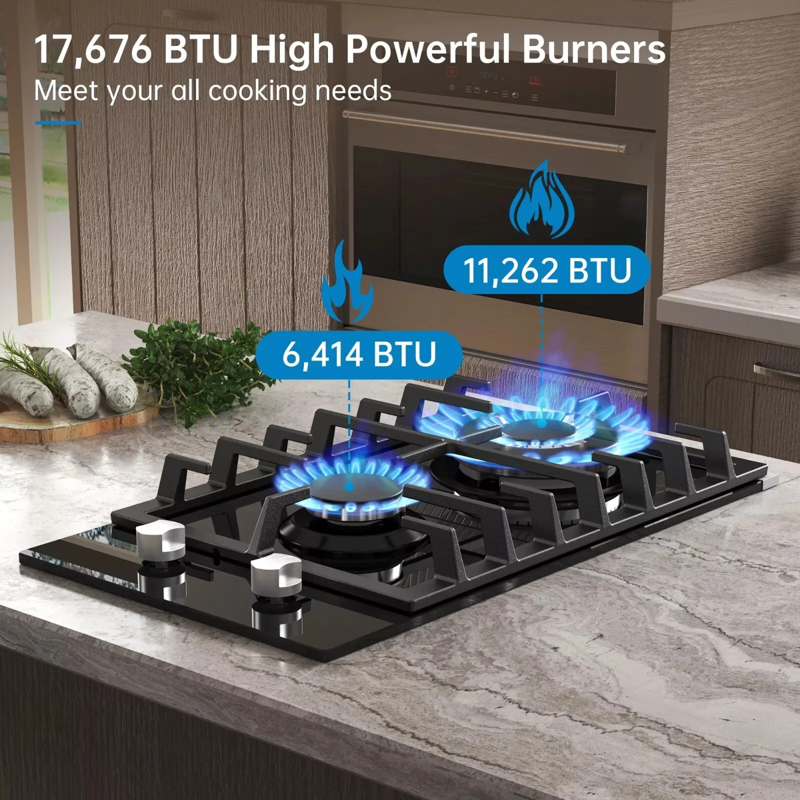 12 Inch Built-in with Thermocouple Protection, LPG/NG Dual Fuel Gas Cooktop