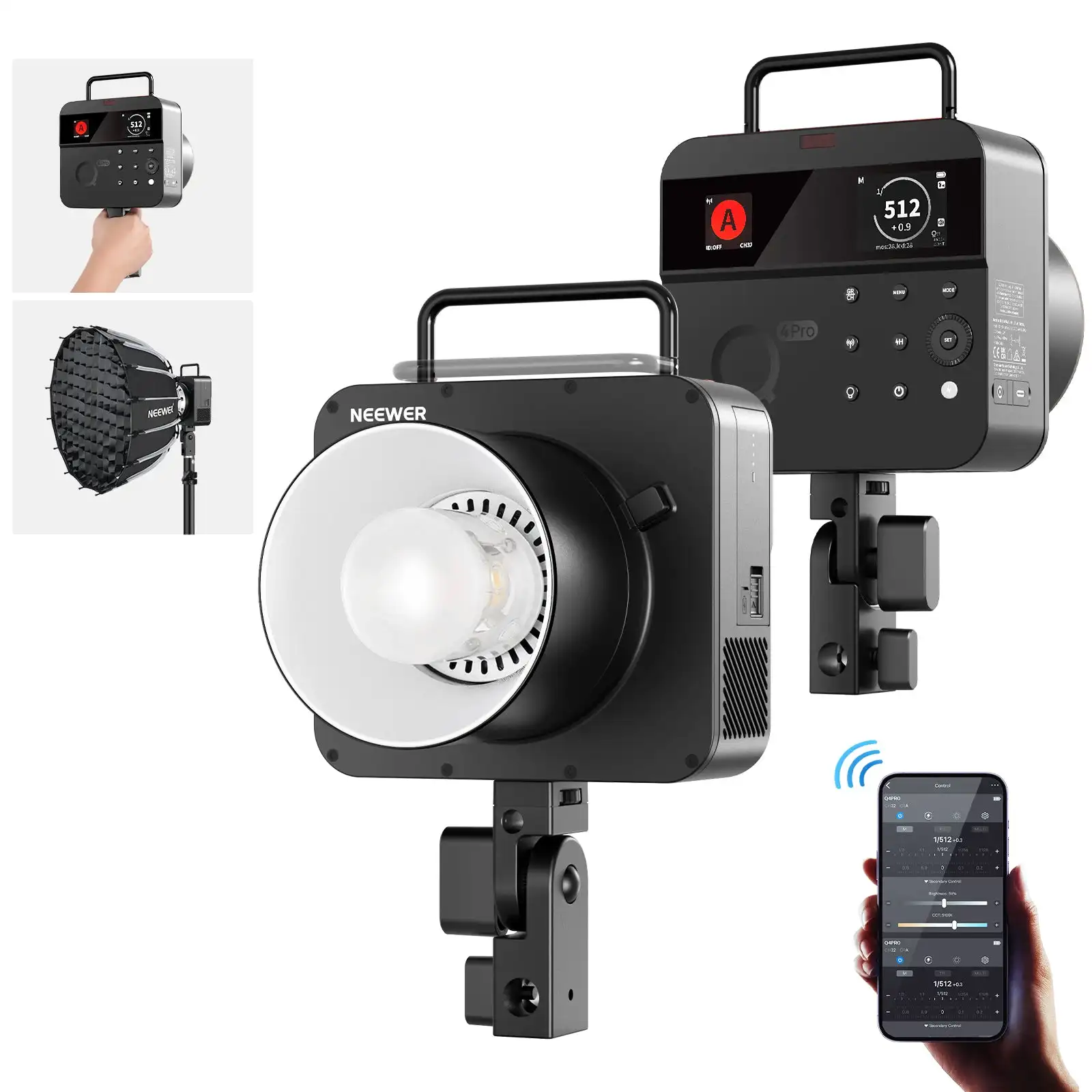 NEEWER Q4PRO 400Ws 2.4G TTL Outdoor Flash Strobe High Speed Continuous Shooting compatible with Godox 2.4G X system