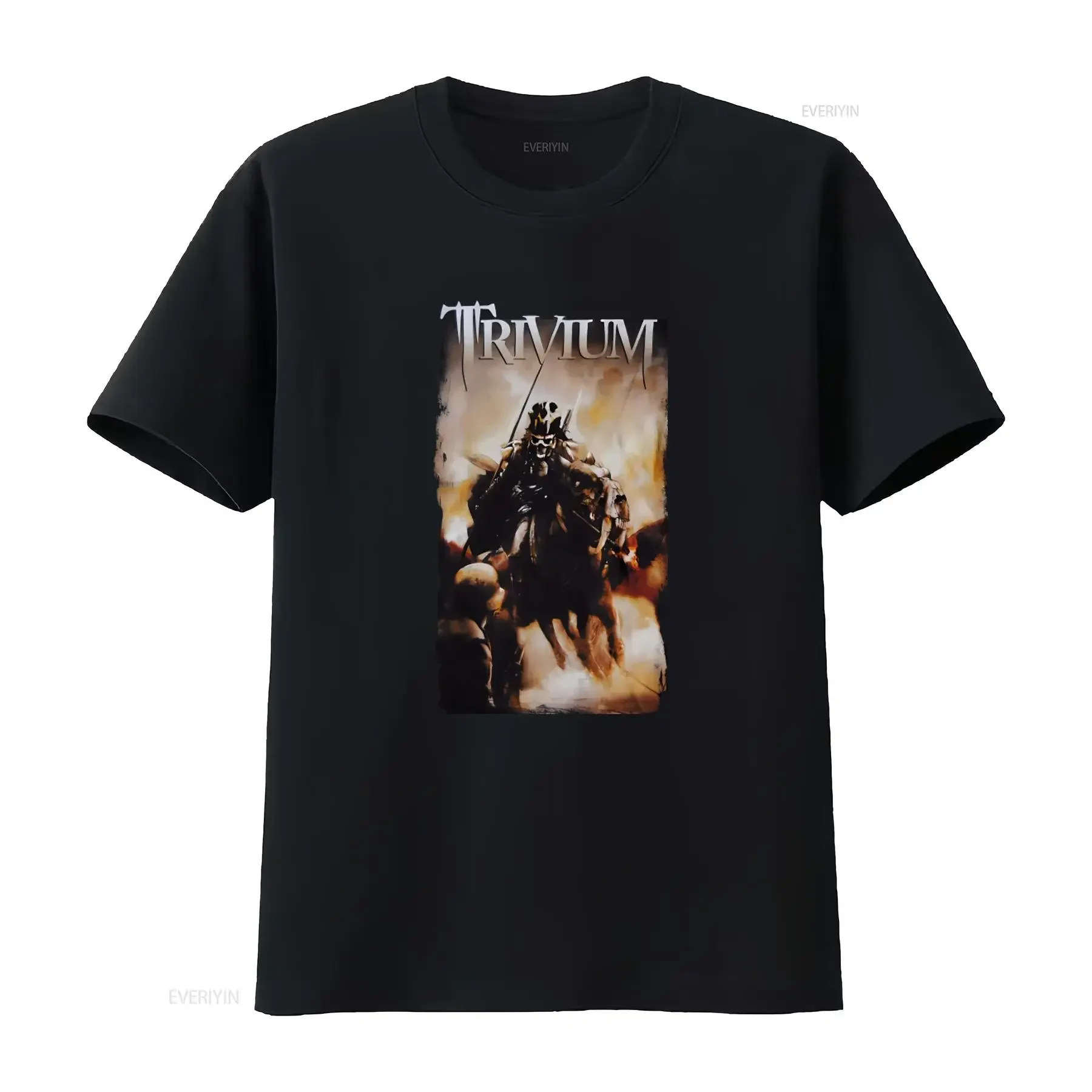 TRIVIUM Skull Soldier T Shirt New Official Design with In Waves Shogun Crusade Ascendancy Themes vintage Washed fashion Casual