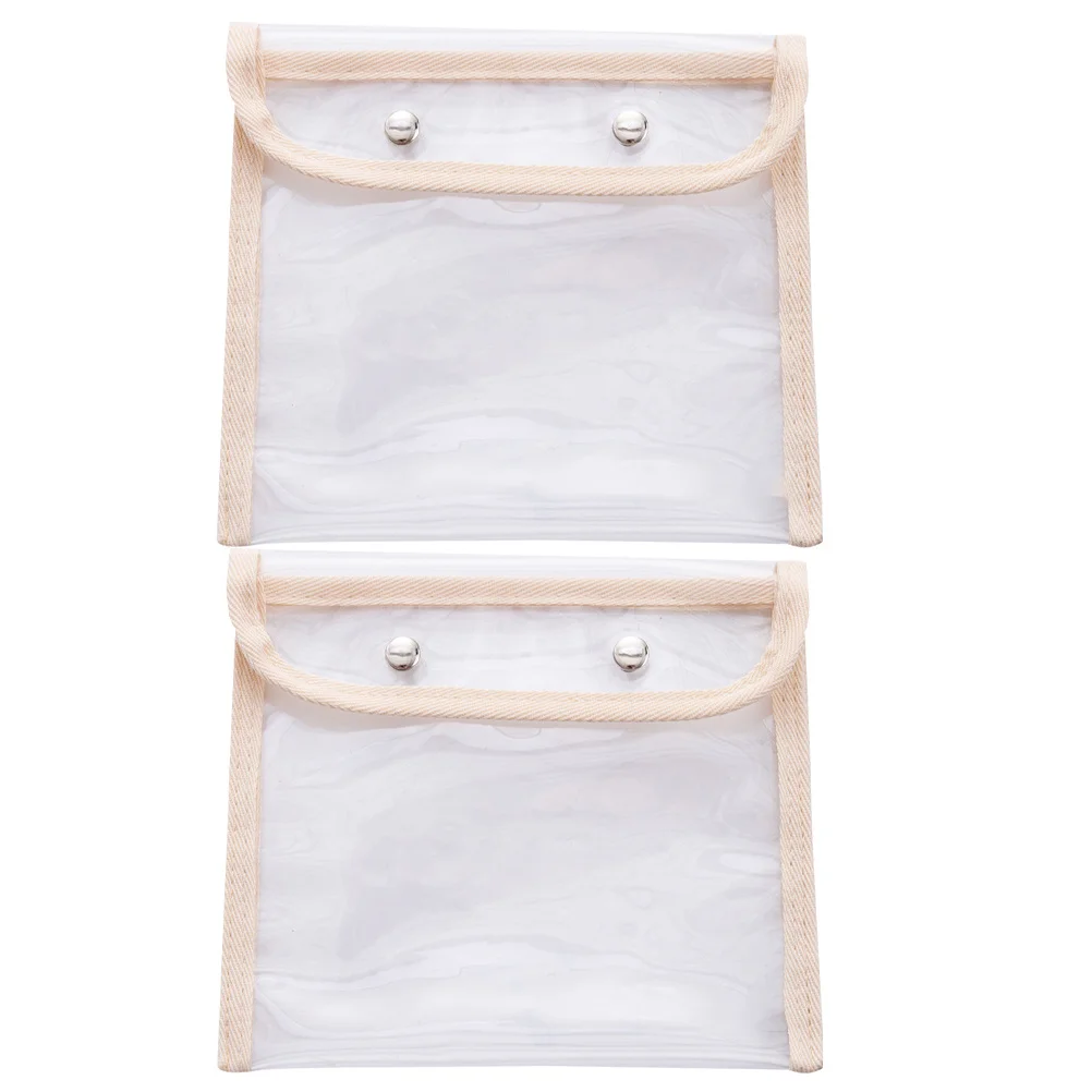 

2pcs Pvc Pencil Bag Large Capacity Stationery Organizer Portable Pen Storage Bag For Students Artists Transparent Reusable