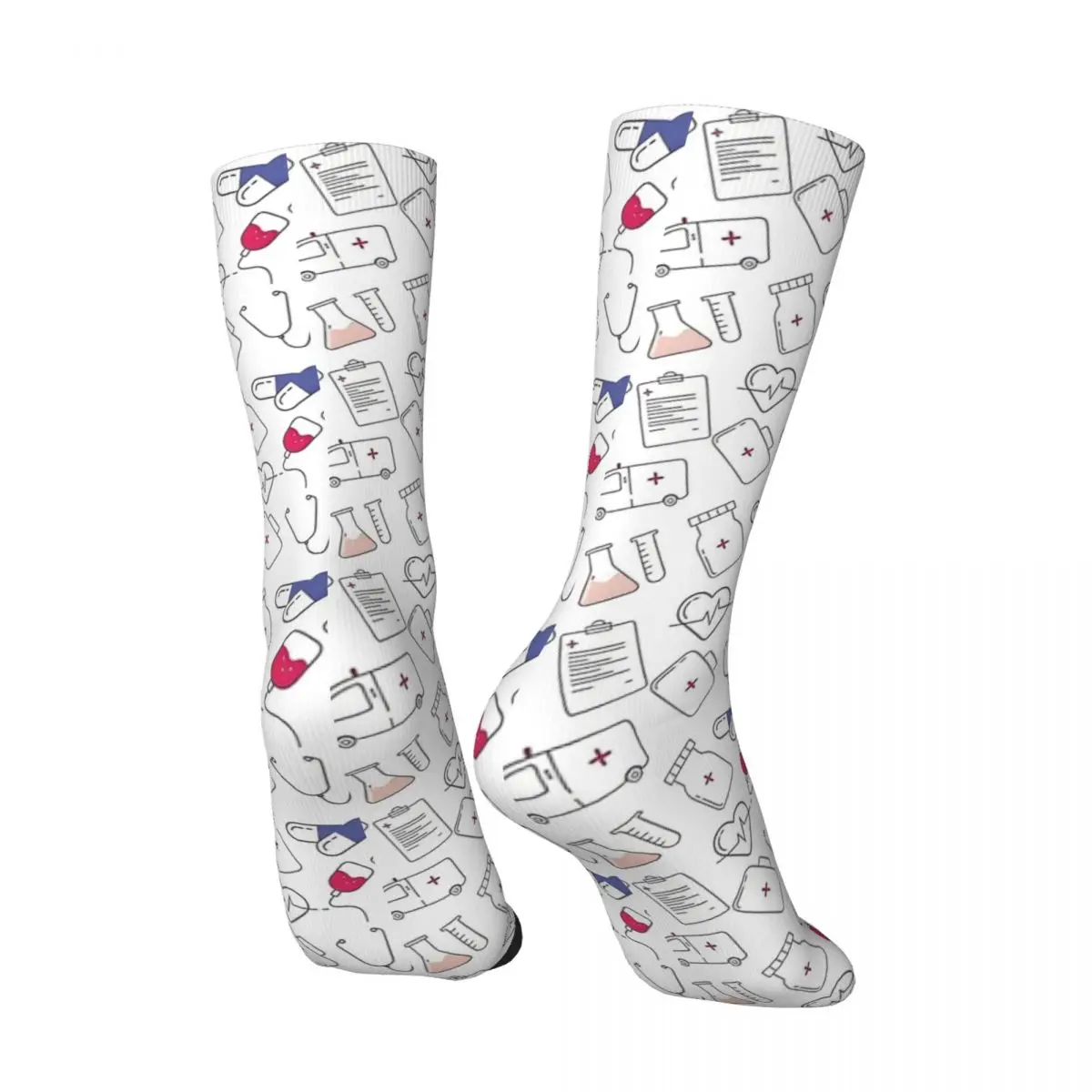 Medical Pattern Gift For Healthcare Worker NHS Stockings Pattern Socks Winter Non Slip Socks Women Men Running Medium Soft Socks