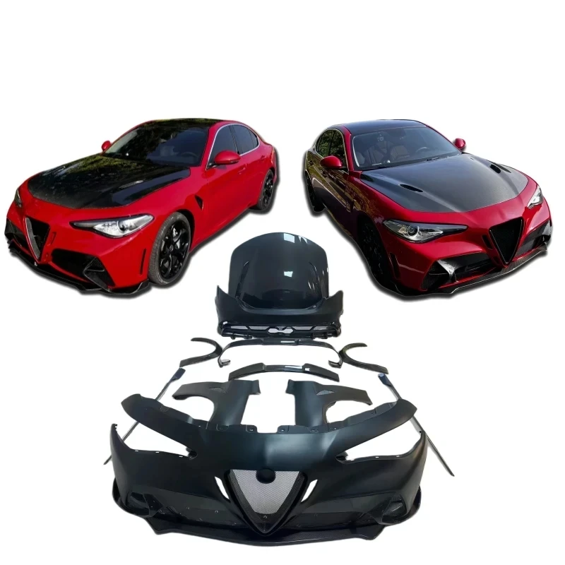 newestCar Parts Bodykit for Alfa Romeo Giulietta Giulia Tuning GTAm Carbon Fiber Front Rear Bumper Hood Spoiler Body Kit