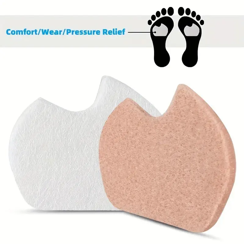 Metatarsal Foot Pads Ball of Foot Cushions Adhesive Metatarsal Soft Felt Pads for Women and Men Forefoot Support Pain Relief