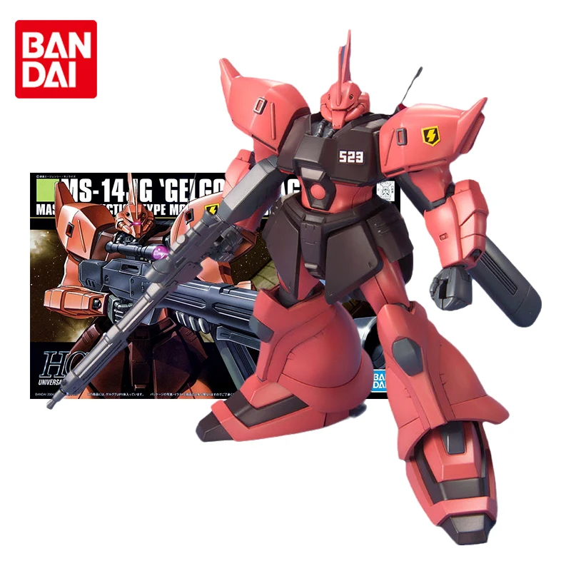 

Bandai натуральная модель Gundam, комплект аниме-фигурки HG 1/144 MS-14J, коллекция Gelgoog Gunpla, аниме-фигурки, игрушки для детей