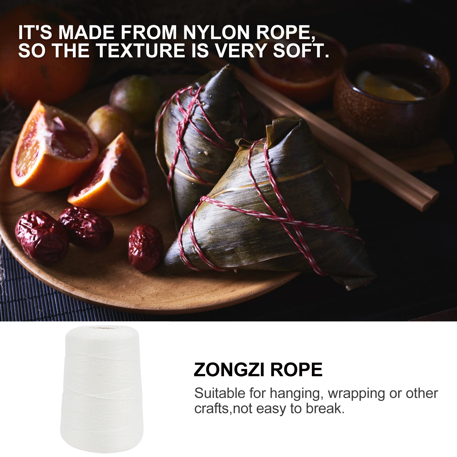 1 Roll 500M Fine Cotton Rope Durable Hanging Rope Woven Cotton String Bundle Wrapping Rope for Sausage Pork Elbow Bacon