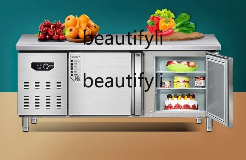 

Z189 Refrigerated Workbench with Sink, Freezer, Hotel Kitchen Sink, Operation Water Bar Counter, Commercial Use