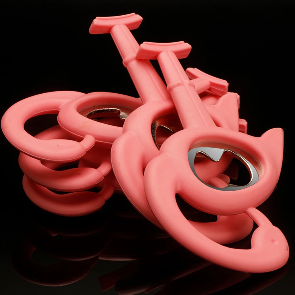 

2pcs Metal Beer Opener Multifunction Handheld Bottle Opener For Party Wedding Birthday Gift Flamingo Design Kitchen Bar Tool