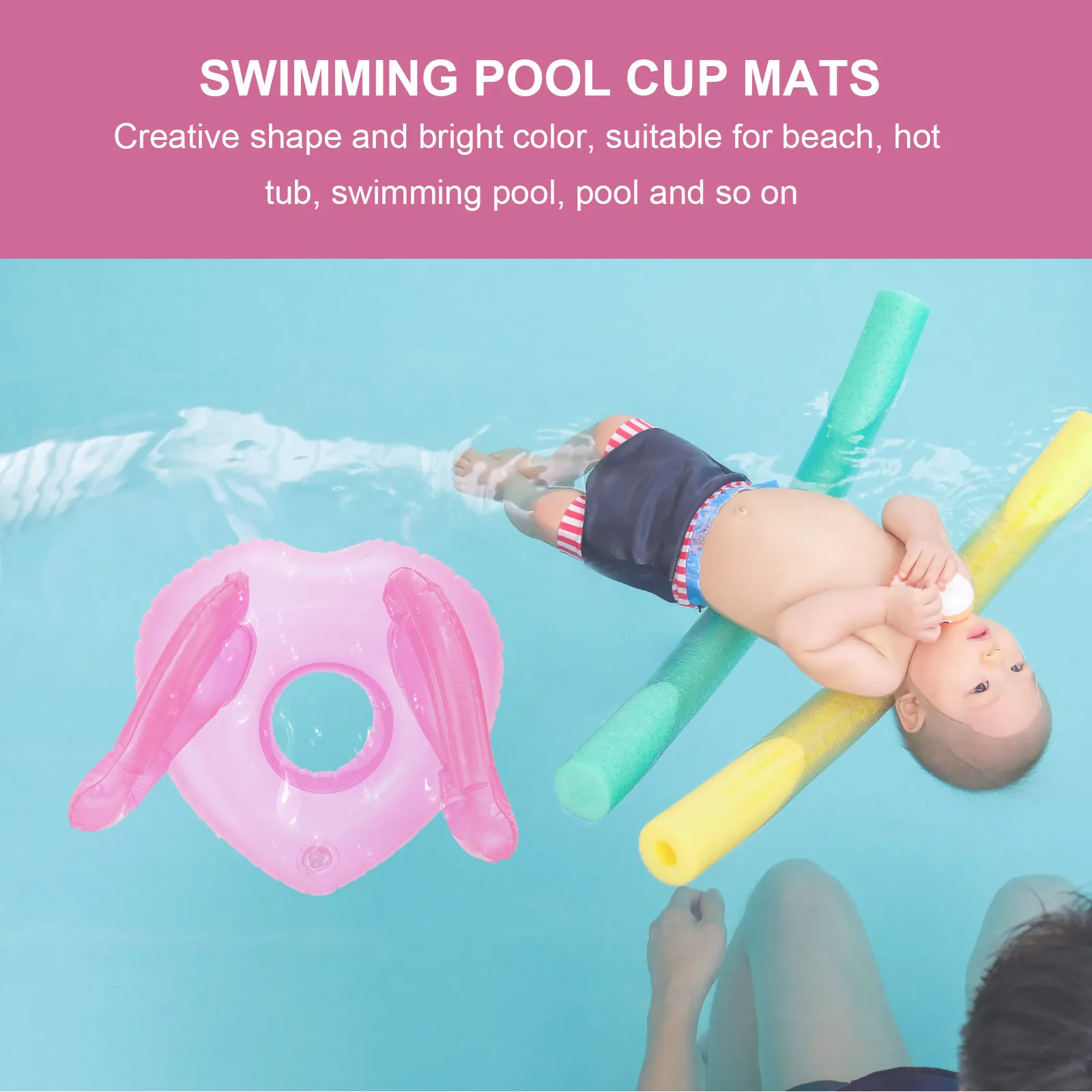 

4Pcs Inflatable Drink Holder Angel Design PVC Floating Pool Cup Mats Summer Pool Party Swim Use Inflatable Drink Holder