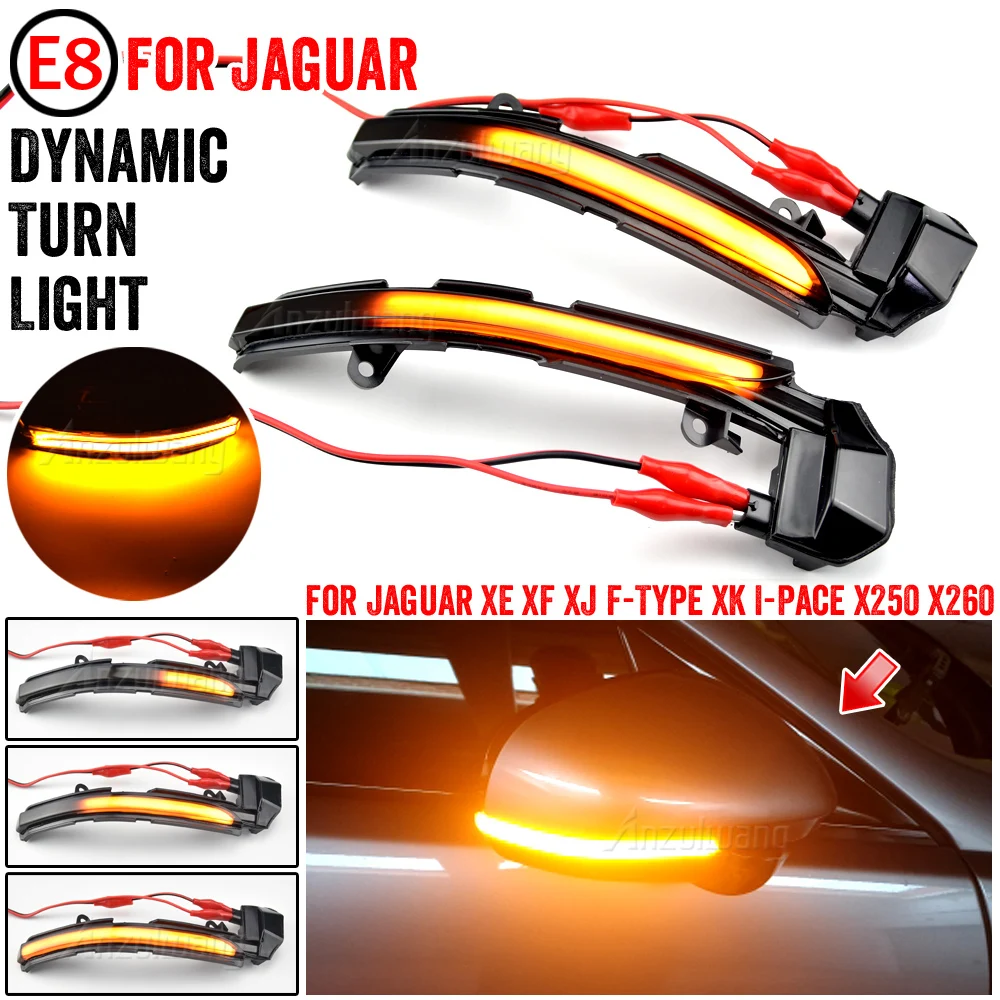 

LED Dynamic Turn Signal Light For Jaguar XE XF XJ F-TYPE XK XKR I-PACE X760 X351 Side Mirror Sequential Lamp Indicator Blinker