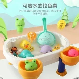 Children's assembly slide block water ball toy versatile track block table