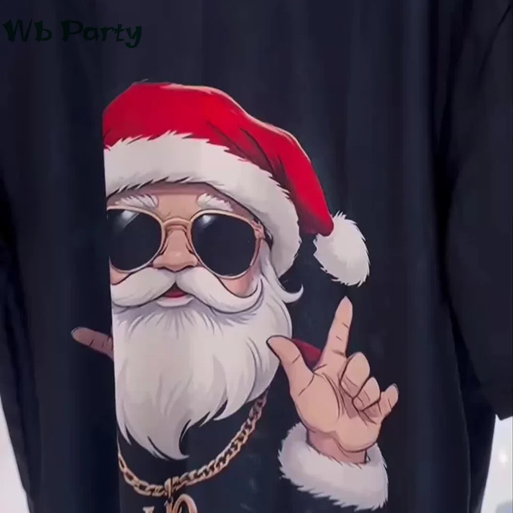 Funny Christmas T shirt Men Santa Claus Men's Clothing O-Neck Short Sleeve Tee Simple Men's T-shirt Fashion T-shirts for Men Top image 6