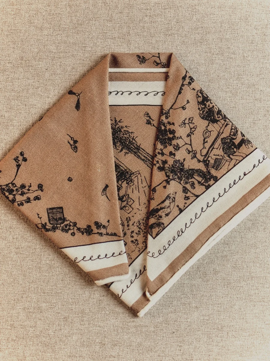 silk-woolen-scarf-versatile-air-conditioning-women's-autumn-winter-shoulder-wrap-scarf-dual-use-beijing-street-scene