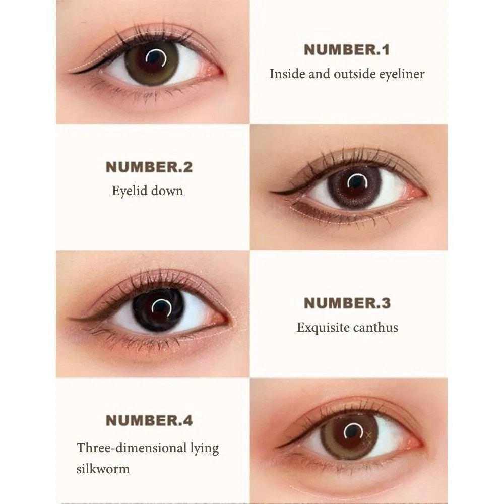 高品質 2in1 アイライナー 長持ち 防水 リクライニング シルクワーム ジェルペンシル 汚れにくい ブラック ブラウン アイライナー ペン 初心者向け