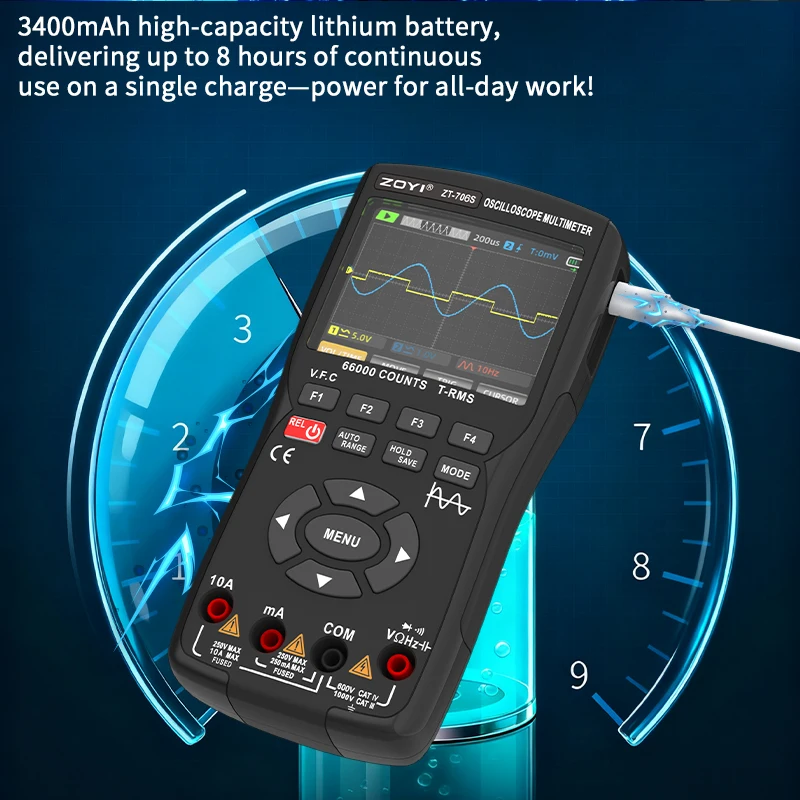 ZOYI ZT-706S 66000 Counts 50MHz Oscilloscope Multimeter 10MHz