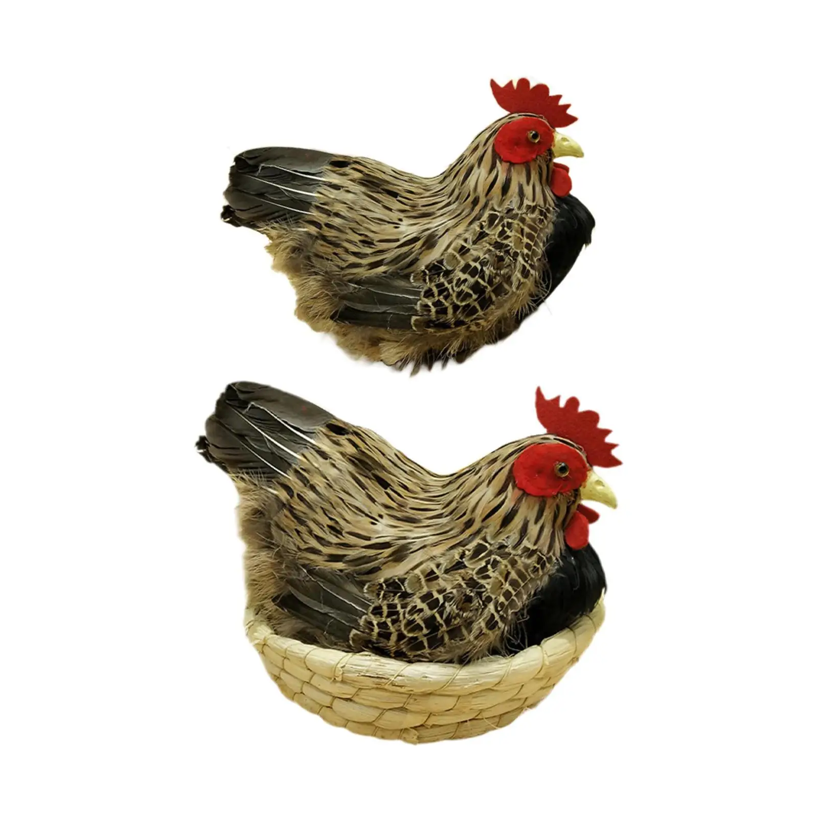 Chicken Simulation Model Artificial Farm Animal Simulation Hen Model Ornament Garden Statue for Farm Yard Kitchen Garden Store