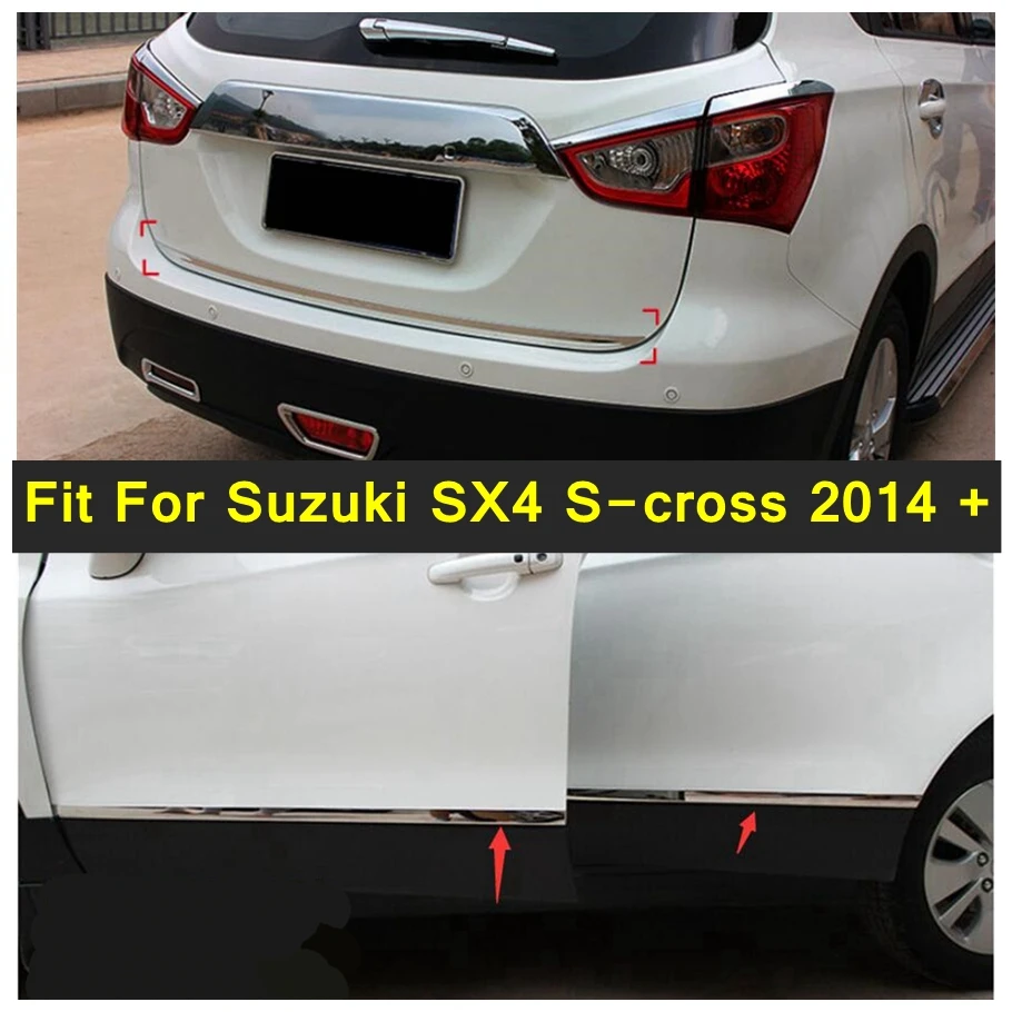 

Rear Trunk Lid Tailgate Back Door Trim Cover Strip Bezel Fit For Suzuki SX4 S-cross 2014 - 2022 Shiny Car Exterior Accessories