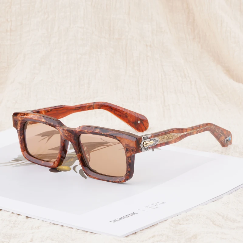 JMM BELVEDERE Ins Gafas de sol estilo japonés Estilo cuadrado Hombres y mujeres Diseñador clásico Marca Japón Gafas hechas a mano con estuche