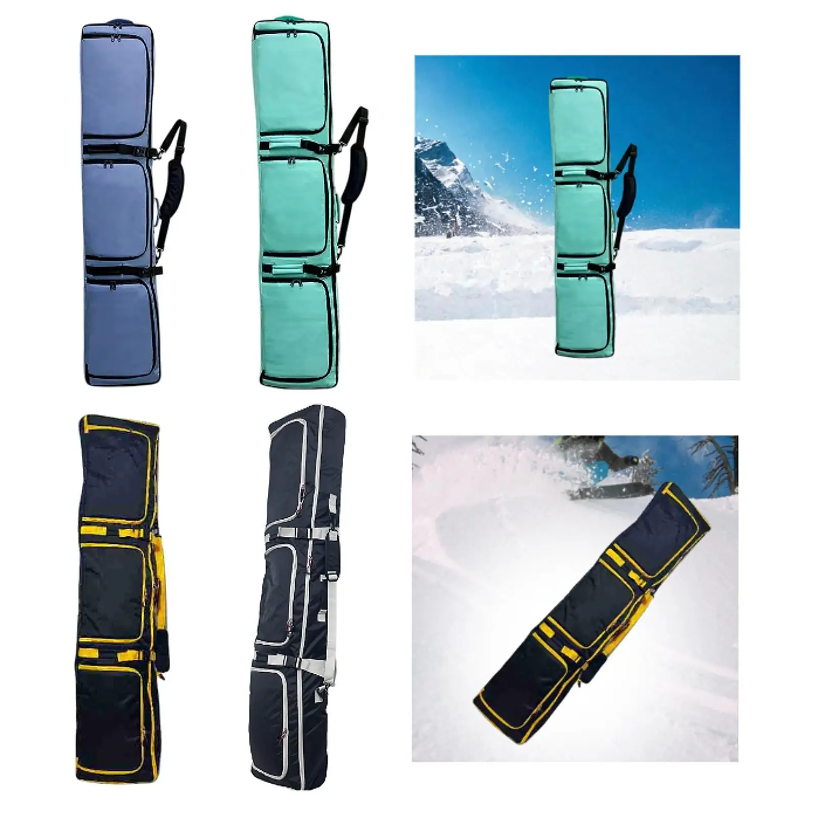 

Ski Bag Wheeled for Adults with Handle Transport Snowboard Sleeve for Skiing