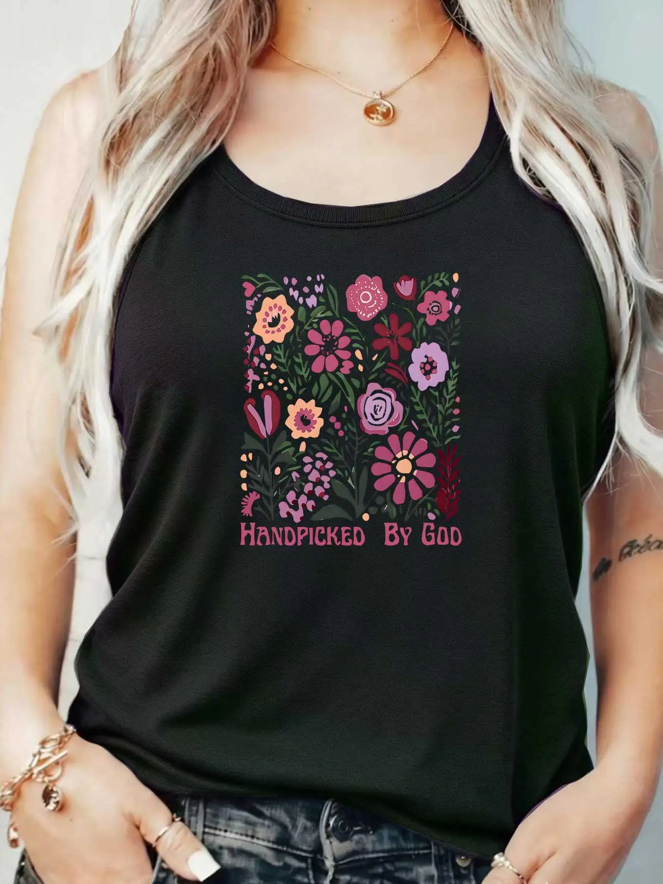 

Loose Fit Printed Pocket T-Shirt for Women with Ribbed Collar round Neck 1-8XL plus Size Comfortable Casual Vest