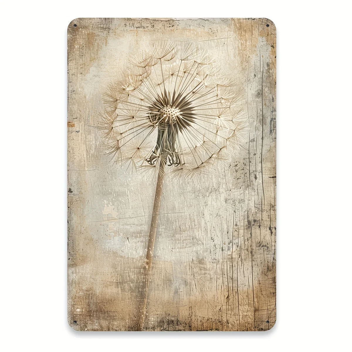 Dandelion Vintage Metal Tin Sign, Fun Floral Wall Art Decoration, Gym Café Garage Tin Painting, Restaurant Home Forest Garden