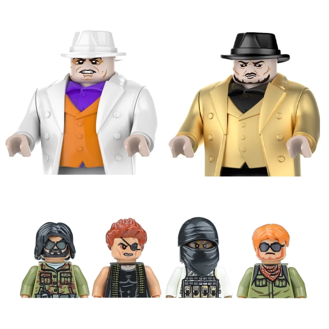 Military Bandit Mercenary Force Building Blocks Swat Gangsta Mini Action Figure Toys