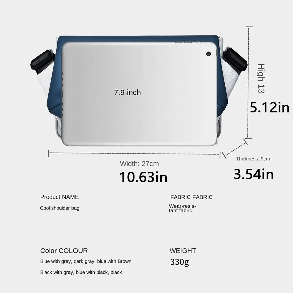 Portable Waterproof Men's Chest Bag Leisure Color Contrast Sports Shoulder Bag Large Capacity Sports Style Tote Bag Travel