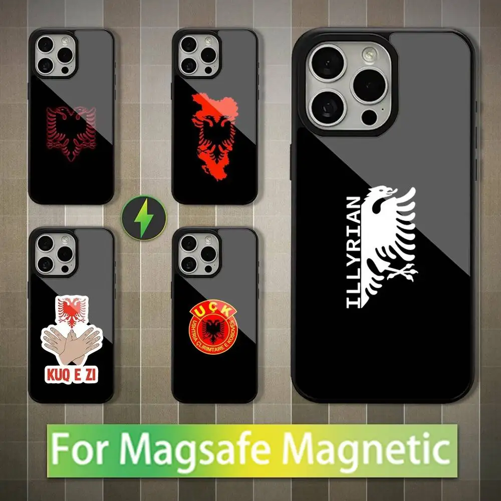 

U-UCK Illyrian Albania Flag Phone Case For iPhone 16,15,14,13,12,11,Pro,Max,Plus,Mini,Magsafe,Magnetic Wireless Charging Case