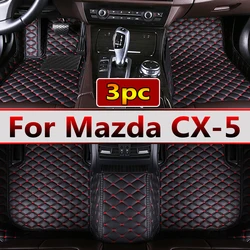 Tapis de sol de voiture pour Mazda CX-5 CX5 KF 2017 ~ 2023 Polymères de luxe en cuir Tapis Tapis Ensemble complet Pièces intérieures automatiques Accessoires de voiture 2018