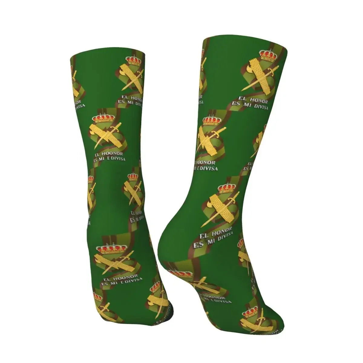 All Seasons Spanish Guard Civil Spain Flag Socks Harajuku Crew Socks Funny Stockings for Men Women Valentine's Day Gifts