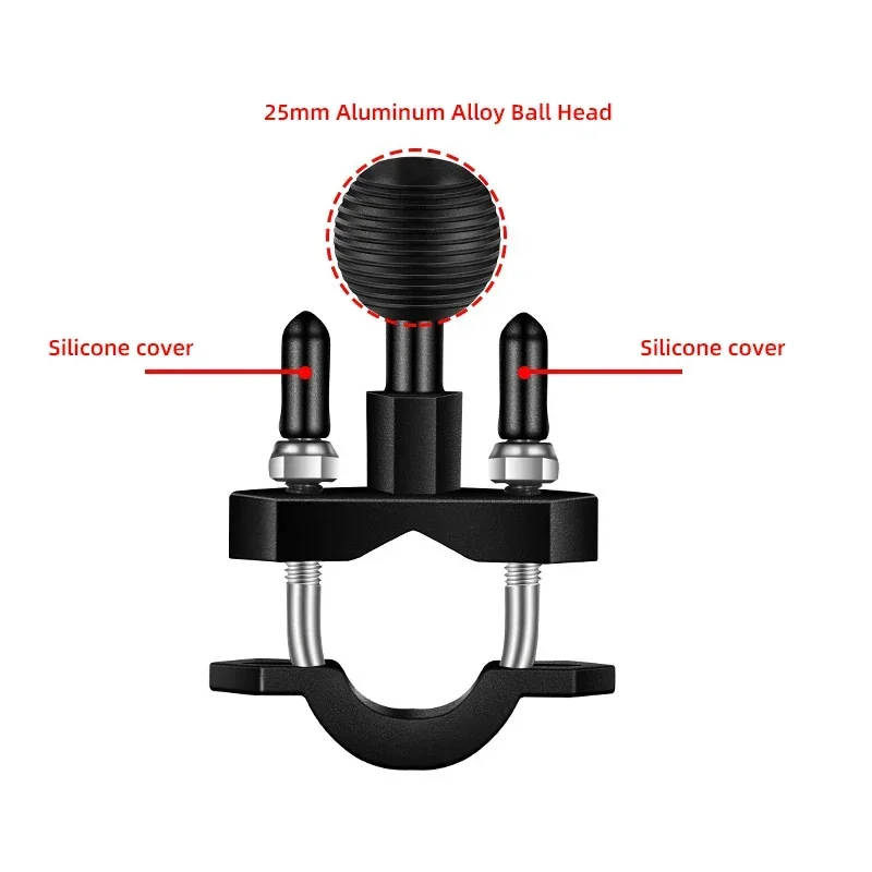 Adaptador de montaje de cabeza de bola de 1 pulgada, soporte de varilla de riel de bicicleta para manillar de motocicleta con perno en U para soportes de Cámara de Acción GoPro insta360 x3