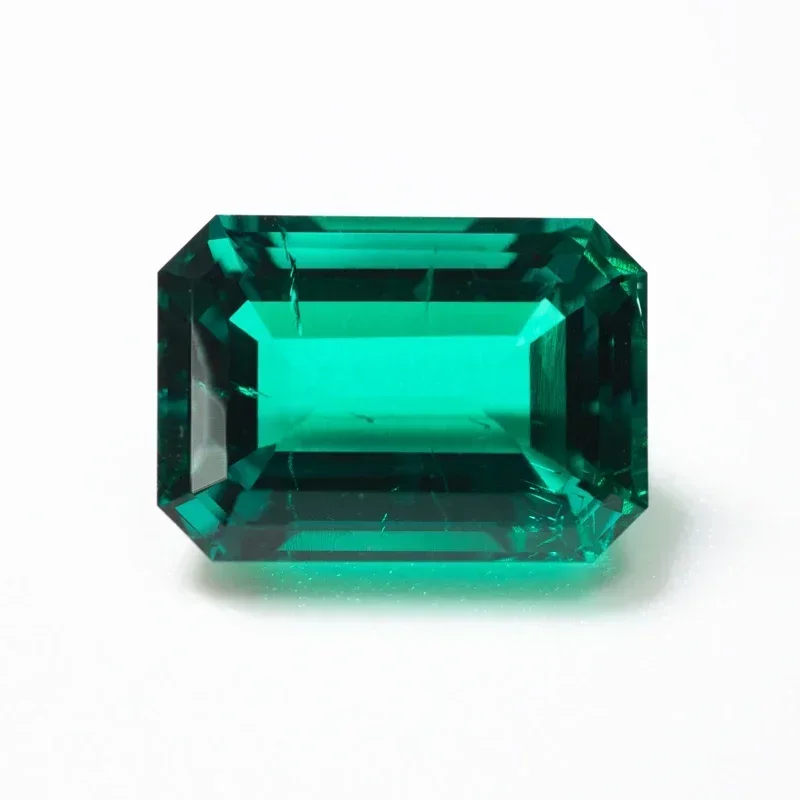 مختبر الزمرد مستطيل الشكل كولومبيا الحرارية المائية حجم 10x14 مللي متر Diy بها بنفسك مواد صنع المجوهرات اختيار AGL شهادة