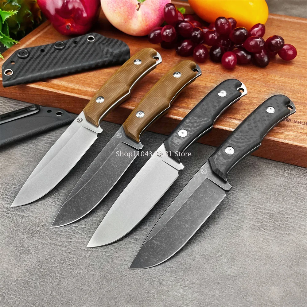 

Household Straight Handle Knife 3.93 Inch Stone Wash D2 Fixed Blade Sharp Paring Knife Kitchen Essential Fruit Knife Steak Knife