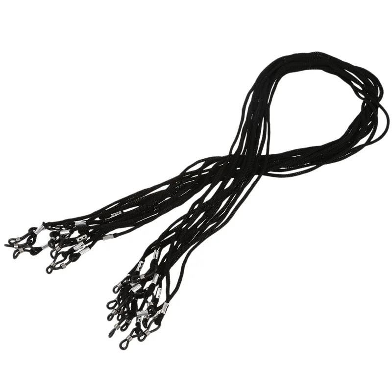 A96I-36 個ナイロン眼鏡/眼鏡/サングラス/眼鏡コードホルダーネックストリング - ブラック