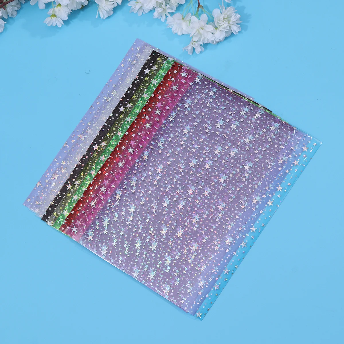 

10Pcs Transparent Glitter Simple Pattern PVC Film DIY Bag Crafts Handmade Material A4 Thin Film Luggage Phone Cover